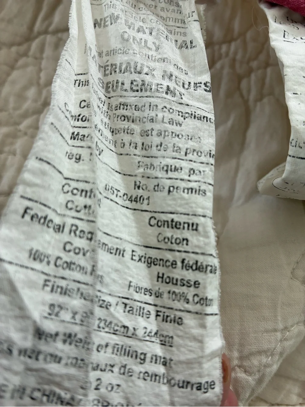 Sunham Home Fashions Full Queen Quilt Cream White Red Floral Embroidered Vine